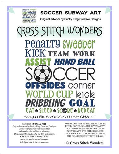 click here to view larger image of Subway Art - Soccer  (chart)