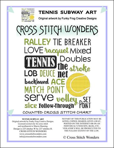 click here to view larger image of Subway Art - Tennis  (chart)