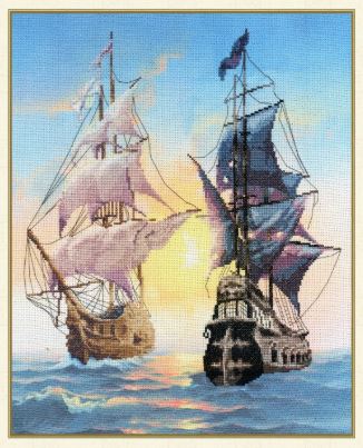 click here to view larger image of Meeting at Dawn (counted cross stitch kit)