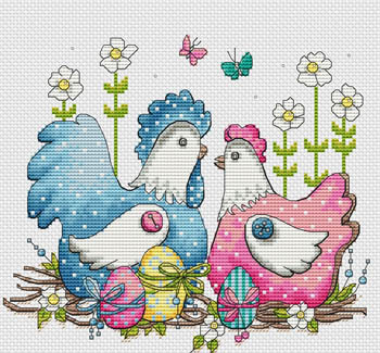 click here to view larger image of Pretty Chickens (chart)