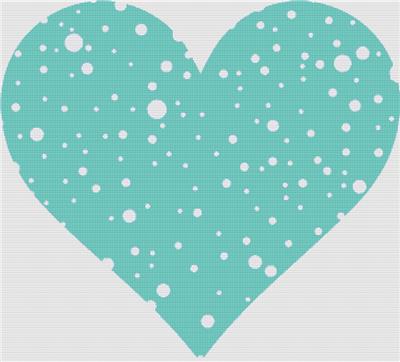 click here to view larger image of Blue And White Polka Dot Heart (chart)