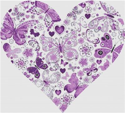 click here to view larger image of Purple Butterfly Heart - Smooth (chart)