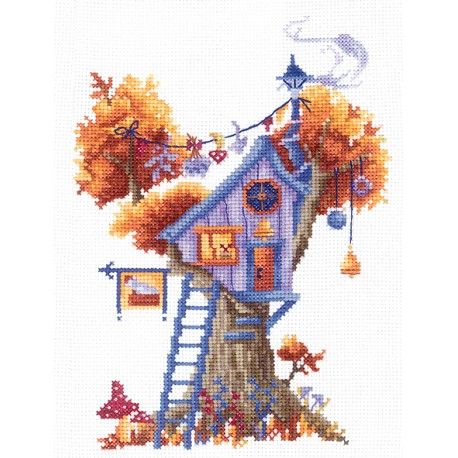 click here to view larger image of Tree Houses Enigmatic (counted cross stitch kit)