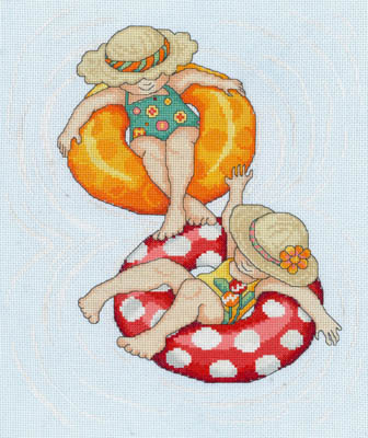 click here to view larger image of Floating Friends - Mary Engelbreit (counted cross stitch kit)