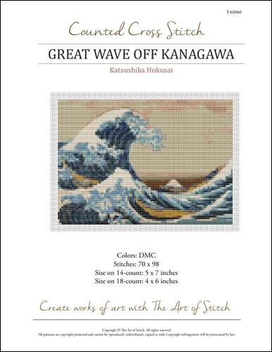 click here to view larger image of Great Wave off Kanagawa (Mini Chart) - Katsushika Hokusai (chart)