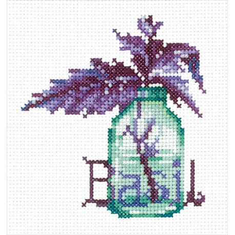click here to view larger image of Spicy Herbs - Basil (counted cross stitch kit)