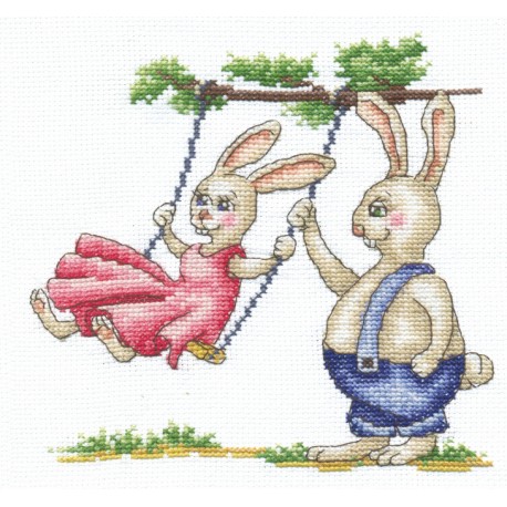 click here to view larger image of Bunnies - First Date (counted cross stitch kit)
