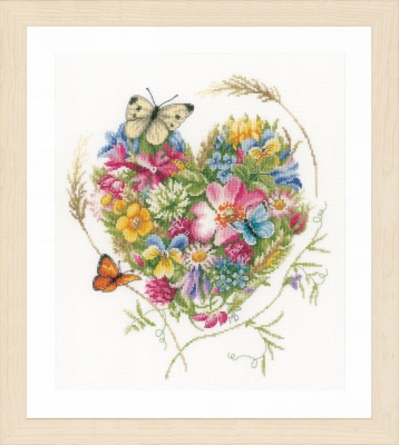 click here to view larger image of Heart of Flowers, A (counted cross stitch kit)
