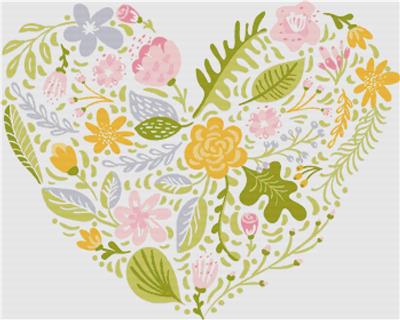 click here to view larger image of Spring Floral Heart (chart)