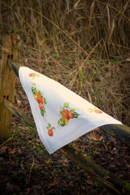 click here to view larger image of Pumpkins Table Cloth (printed linen)