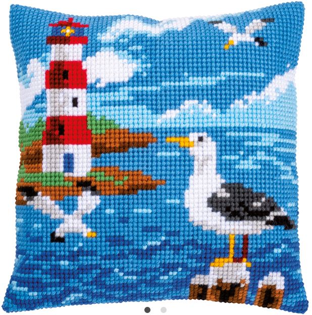 click here to view larger image of Lighthouse and Seagulls (counted canvas kit)