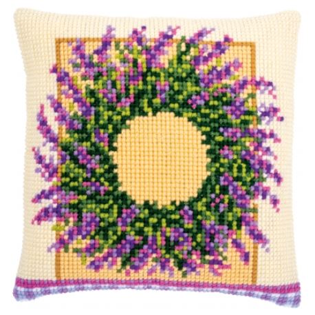 click here to view larger image of Lavender Wreath (counted canvas kit)