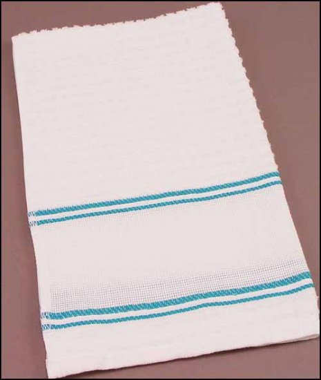 click here to view larger image of Nancy Kitchen Towel - Turquoise  (stitchable)