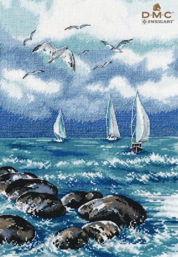 click here to view larger image of Oh the Sea the Sea ! (counted cross stitch kit)