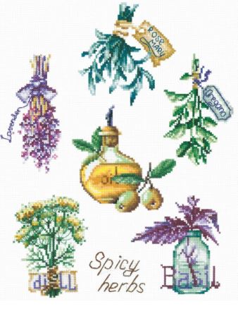 click here to view larger image of Spicy Herbs (counted cross stitch kit)
