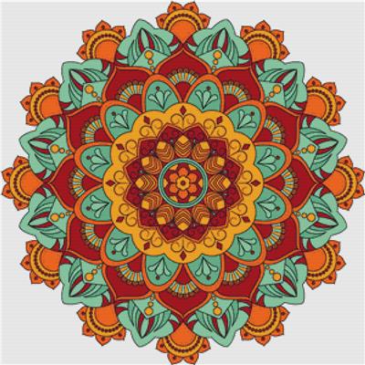 click here to view larger image of Teal and Orange Mandala (chart)