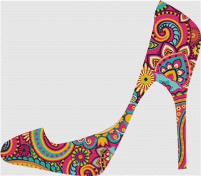 click here to view larger image of Pink Paisley Shoe (chart)