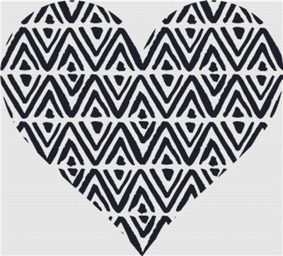click here to view larger image of Black and White Aztec Heart (chart)