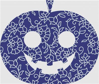 click here to view larger image of Blue Floral Jack-O-Lanturn (chart)