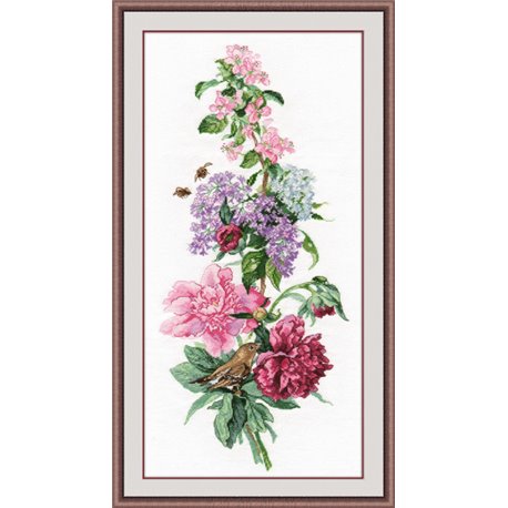 click here to view larger image of Flower Composition - Peonies (counted canvas kit)