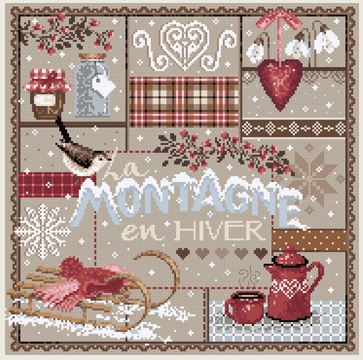 click here to view larger image of La Montagne en Hiver (KIT) - Aida (counted cross stitch kit)