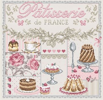 click here to view larger image of Patisserie de France KIT - Linen (counted cross stitch kit)