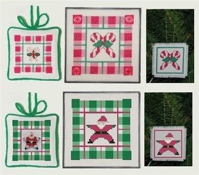 click here to view larger image of Buttons and Plaid - Christmas Red and Green (chart)