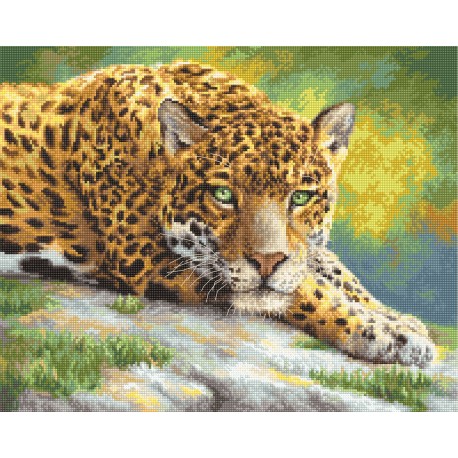 click here to view larger image of Peaceful Jaguar (counted cross stitch kit)
