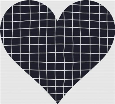 click here to view larger image of Black and White Checkered Heart (chart)