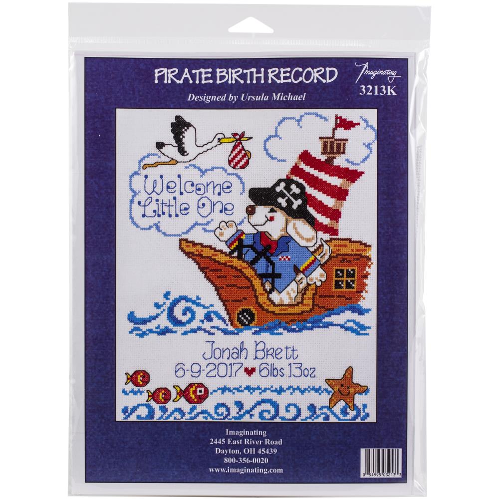 click here to view larger image of Pirate Birth Record - Kit (counted cross stitch kit)