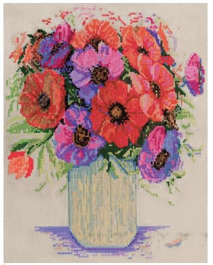 click here to view larger image of Anemones (counted cross stitch kit)