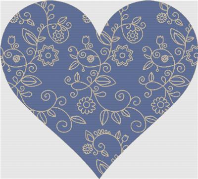 click here to view larger image of Floral Outline Heart (chart)