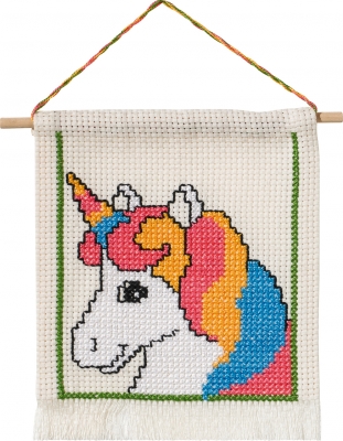 click here to view larger image of My First Kit - Unicorn (counted cross stitch kit)