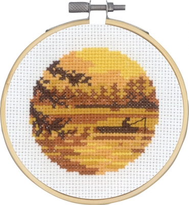 click here to view larger image of Fishing in Fall (counted cross stitch kit)