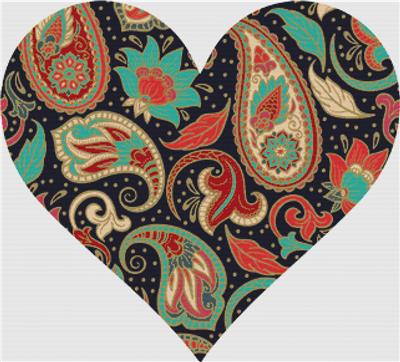 click here to view larger image of Indian Paisley Heart (chart)