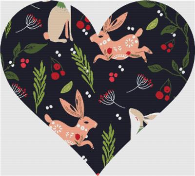 click here to view larger image of Bunnies And Flowers Heart (chart)
