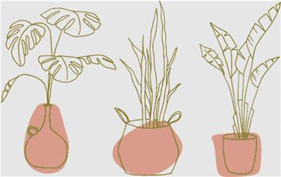 click here to view larger image of Abstract Pot Plants (chart)