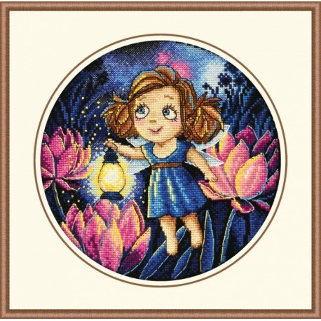 click here to view larger image of Alisa and Fireflies (counted cross stitch kit)