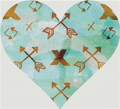 click here to view larger image of Boho Watercolour Heart (chart)