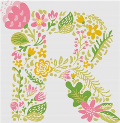 click here to view larger image of Floral Letter R (chart)