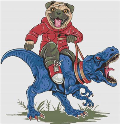 click here to view larger image of Pug on a Dinosaur (chart)