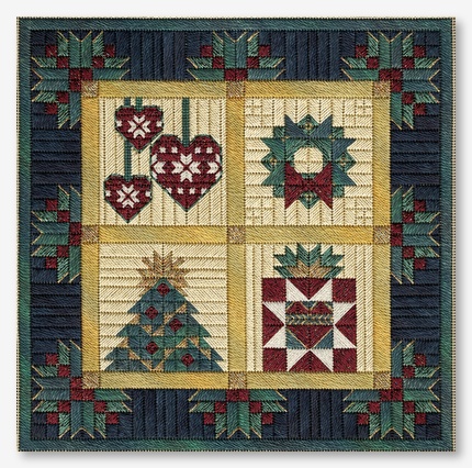 click here to view larger image of Christmas Barn Quilts (counted canvas chart)