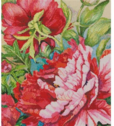 click here to view larger image of Peonies in Shades of Red (crop) (chart)