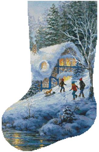 click here to view larger image of Winter Frolic Stocking (left facing) (chart)