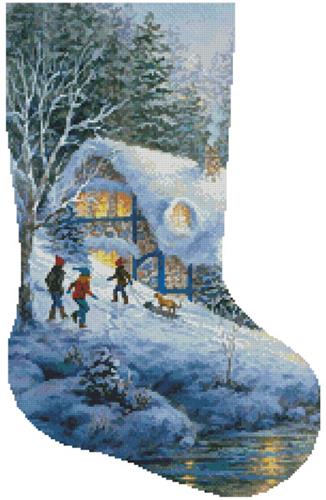 click here to view larger image of Winter Frolic Stocking (right facing) (chart)