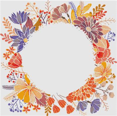 click here to view larger image of Retro Floral Wreath (chart)