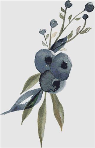 click here to view larger image of Watercolour Blueberries (chart)