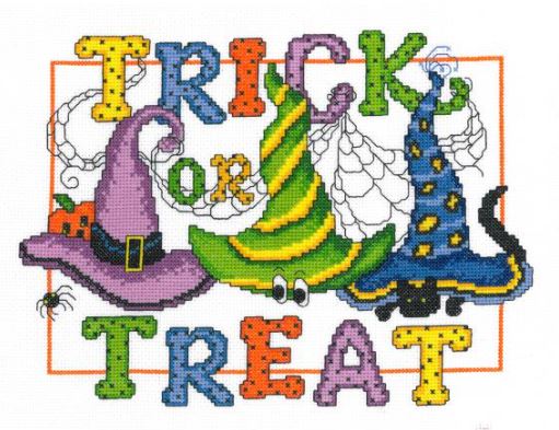 click here to view larger image of Trick or Treat - Kit (counted cross stitch kit)