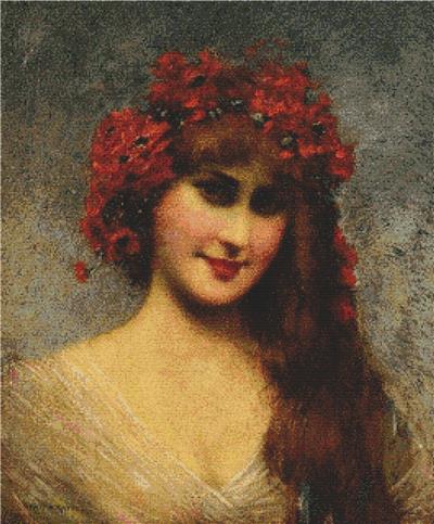 click here to view larger image of Portrait of a Young Woman with Flower Crown (chart)