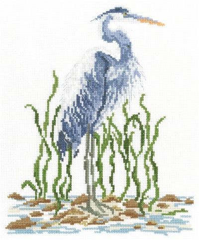 click here to view larger image of Blue Heron (counted cross stitch kit)